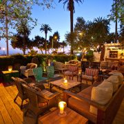the bungalow santa monica patio seating at night
