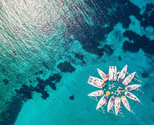 Yacht Week Croatia aerial view of boats