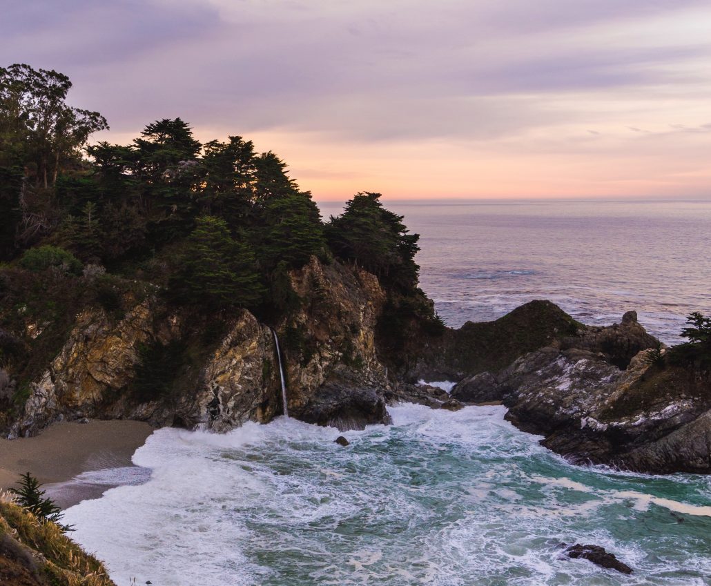 McWay Falls at sunset in big sur california