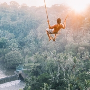 guy swinging in bali ubud