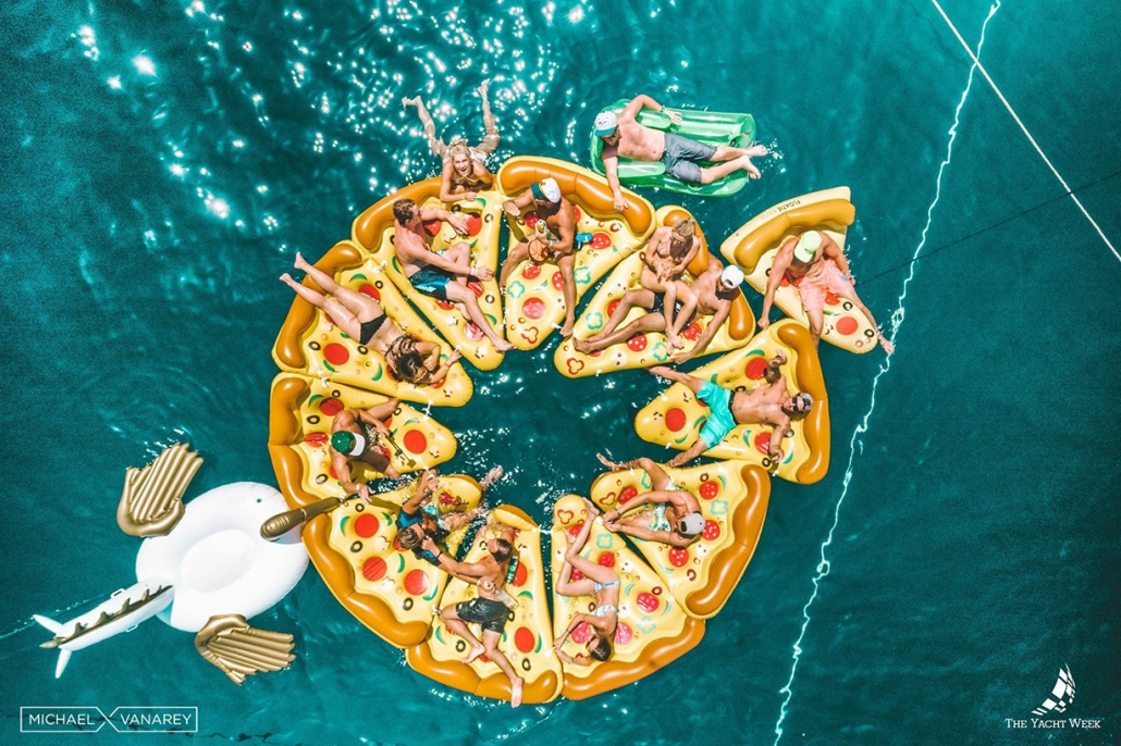 The Yacht Week pizza Floaties
