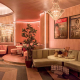 bootsy bellows main room pink chandelier