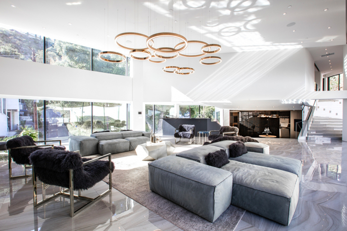bowmont modern beverly hills villa rental living room design