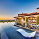 malibu villa rental pool at sunset