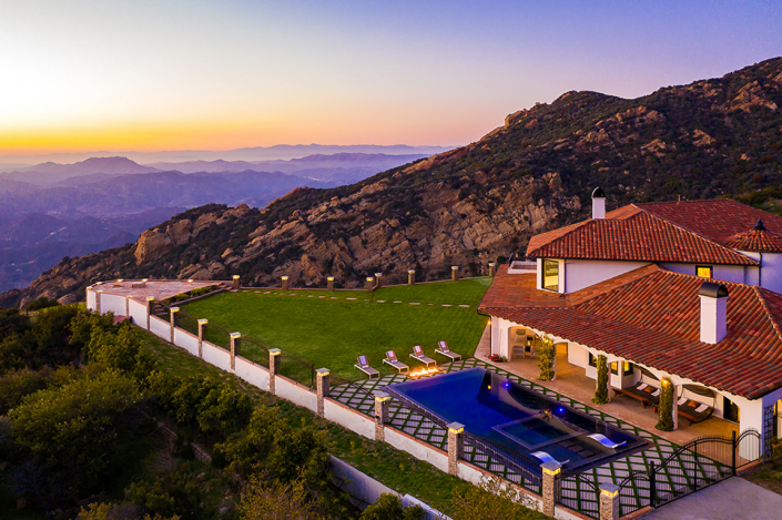 malibu villa rental aerial drone view