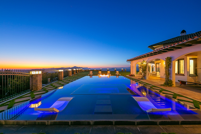 malibu villa rental pool view