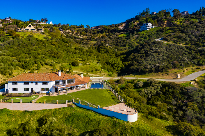 malibu villa rental aerial drone view