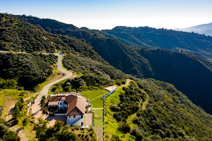 malibu villa rental aerial view drone