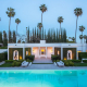 beverly hills luxury villa rental pool with palm trees