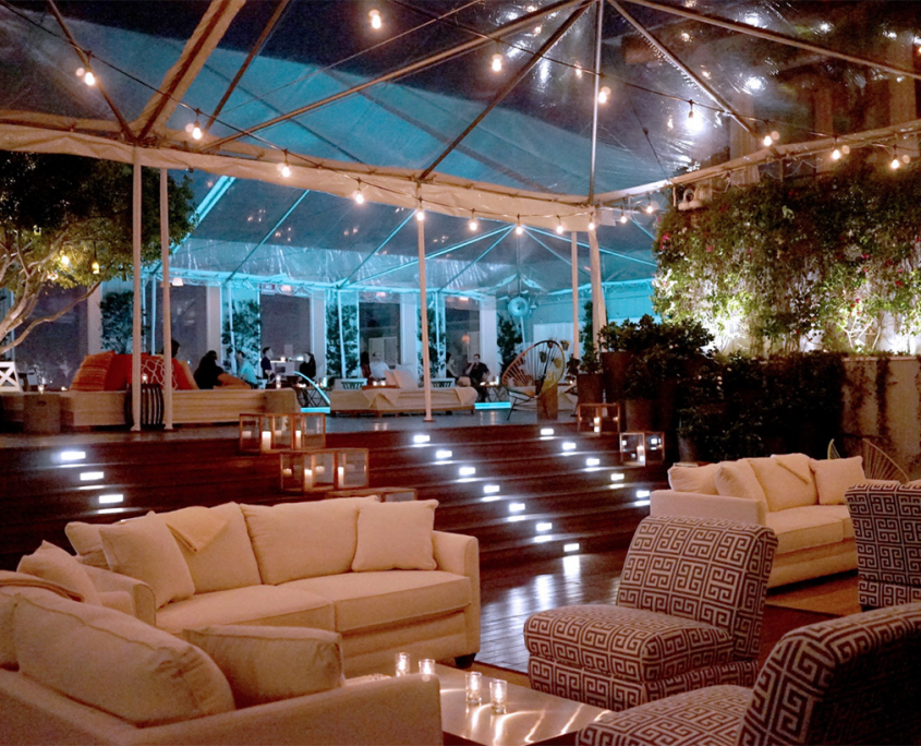 skybar los angeles tent during winter