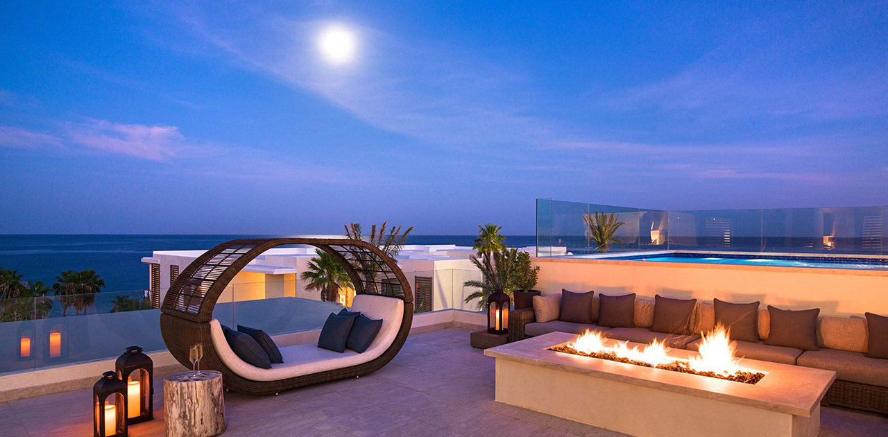 chileno bay resort 4 bedroom sky villa rooftop with fire pit