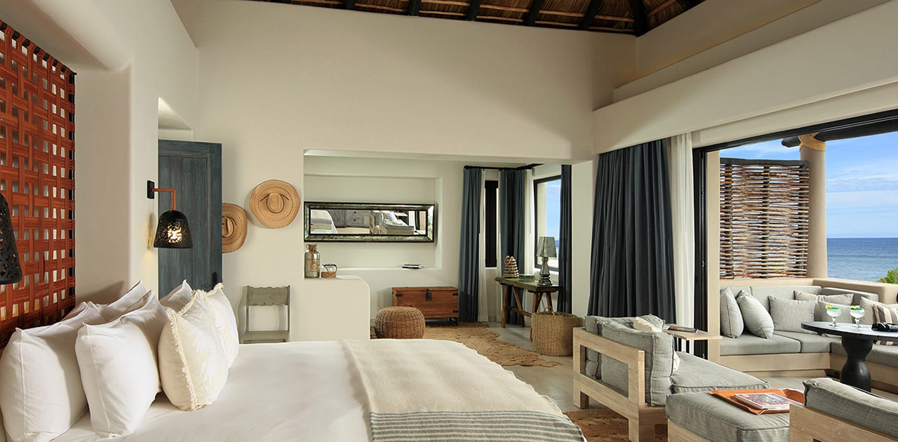 esperanza cabo beachfront palapa spa jr suite bedroom