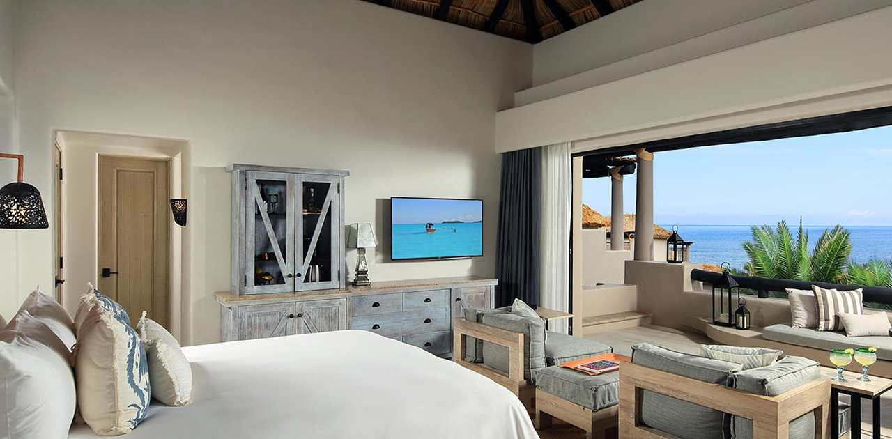 esperanza cabo oceanview palapa spa casita bedroom