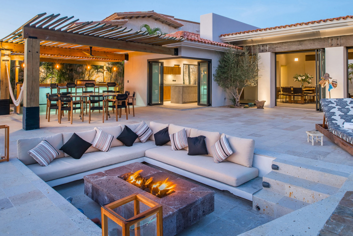 cabo villa rental lounge seating firepit