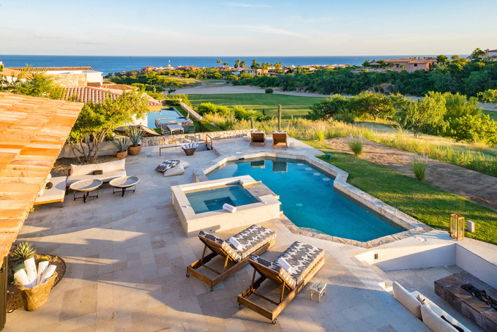 cabo villa rental pool overview