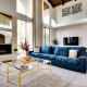 hollywood hills villa rental living room