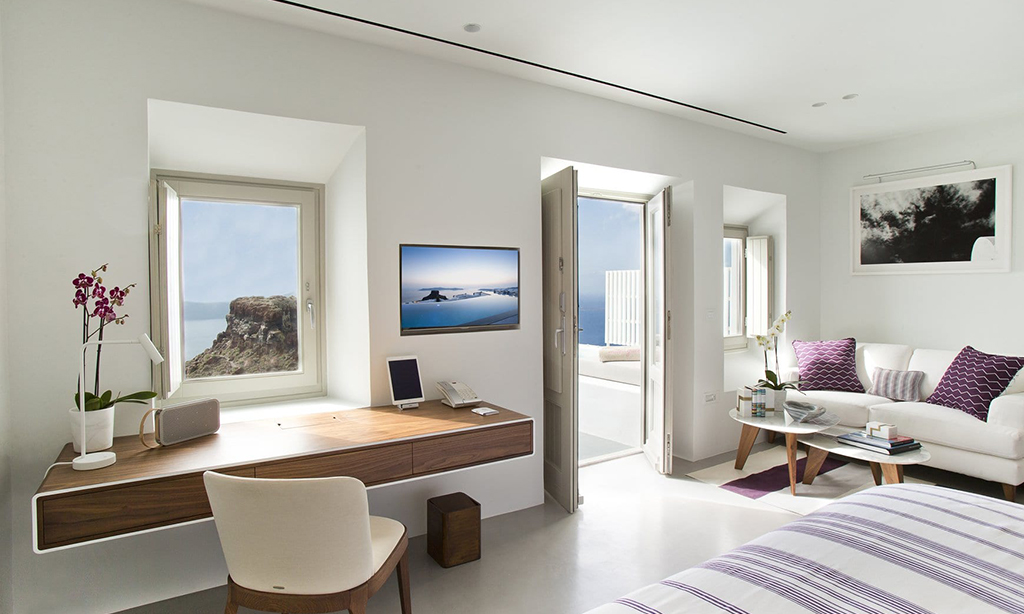 grace hotel santorini bedroom