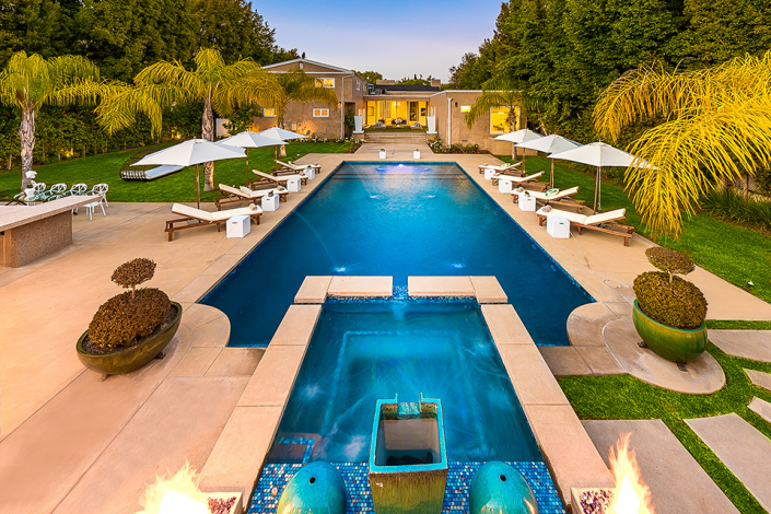 beverly hills villa rental pool with jacuzzi spa