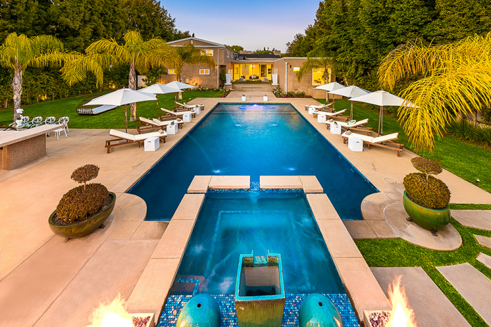 beverly hills villa rental pool with jacuzzi spa