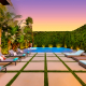 west hollywood villa rental patio at sunset