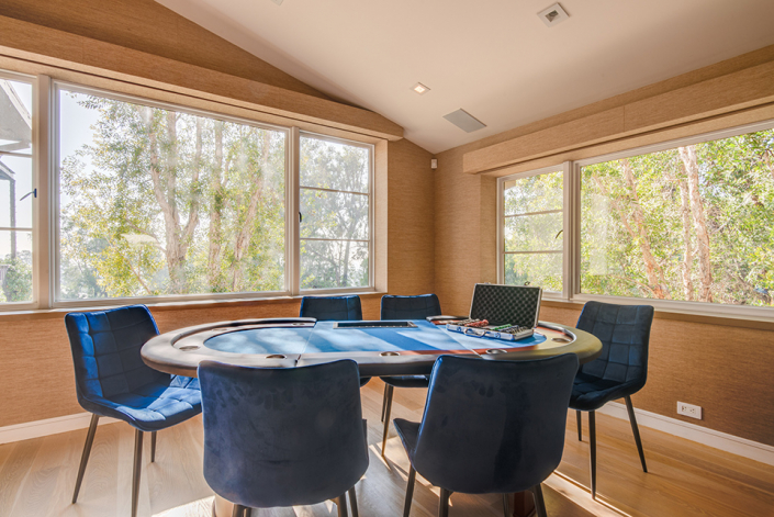 beverly hills villa rental poker table