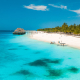 Zanzibar Beach teal blue water in Tanzania