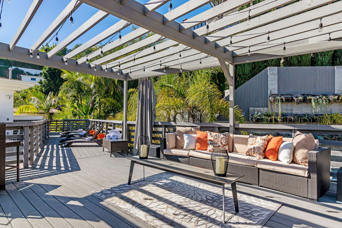 hollywood hills villa rental rooftop patio seating