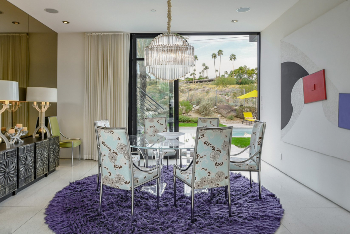 palm springs villa rental dining table