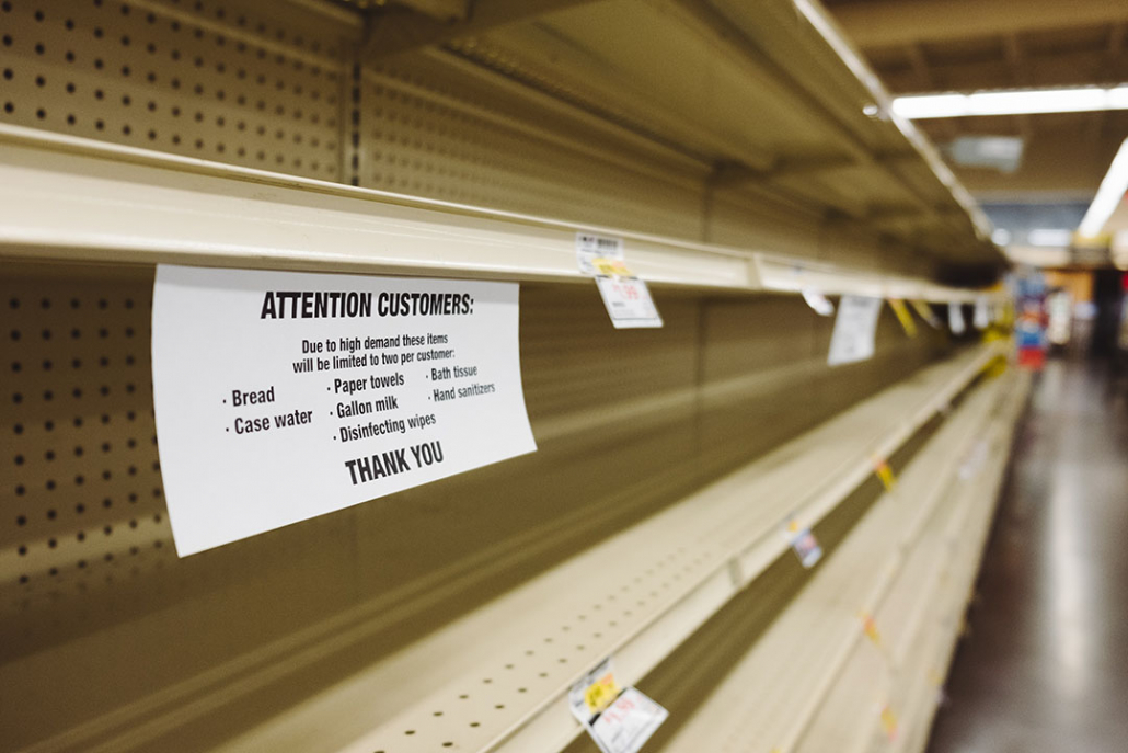 coronavirus grocery store sign