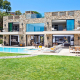 malibu stone villa backyard with pool