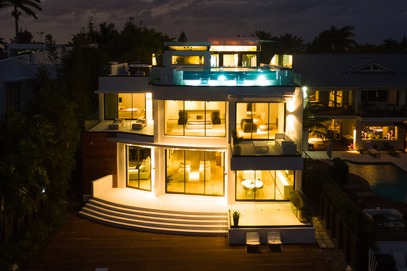 modern bayfront venetian islands villa rental miami