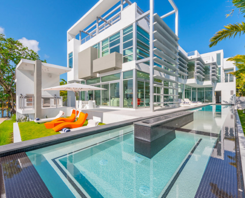 waterfront modern miami hibiscus island villa rental