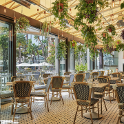 fig restaurant atrium at the Fairmont Miramar Hotel in Santa Monica