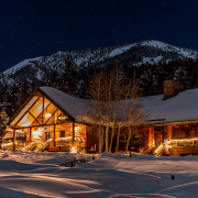 lone mountain ranch big sky montana snow at night