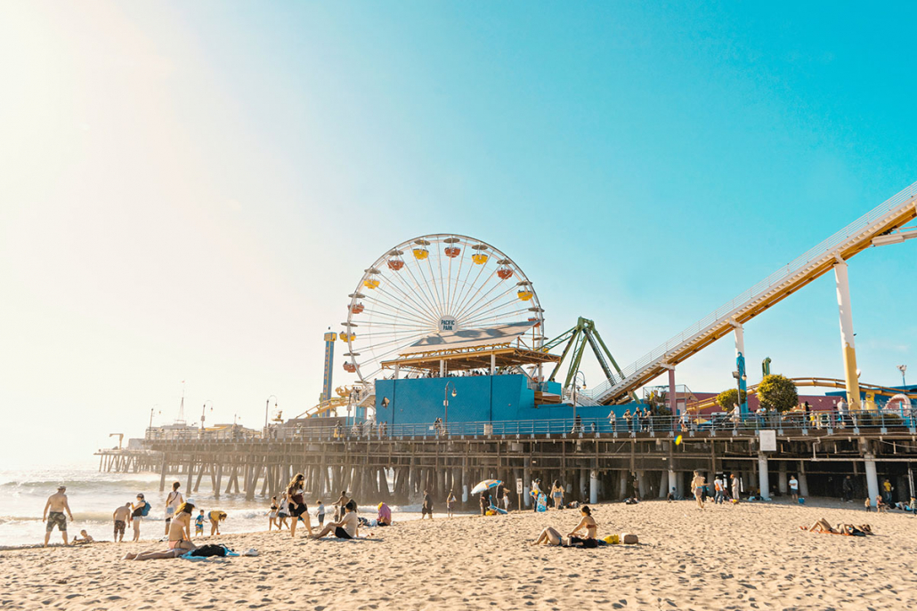 santa monica pier and the beach