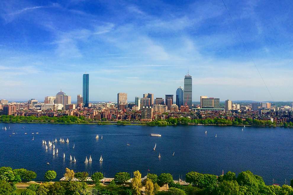 boston view of water and boats