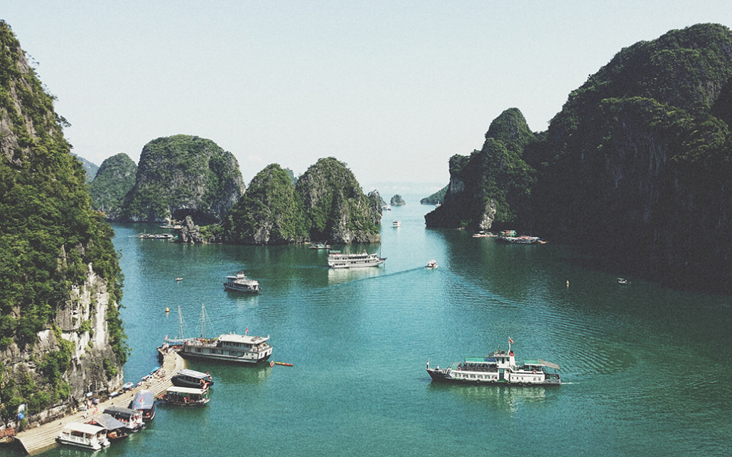 ha long bay vietnam boats in water
