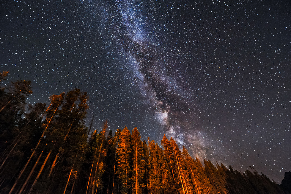 yellowstone national park at night