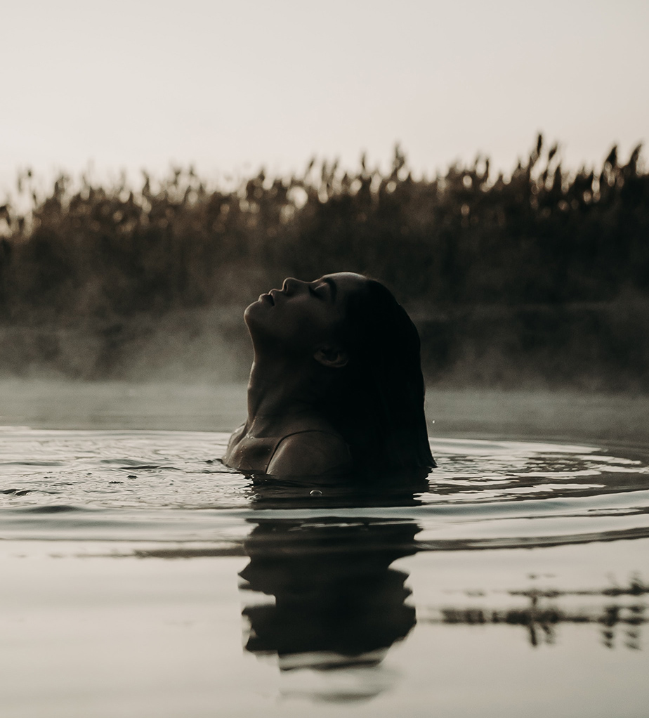 girl in hot springs