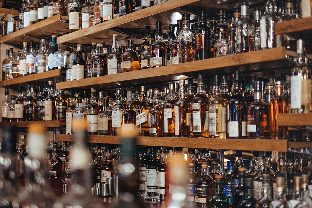 whisky at a bar