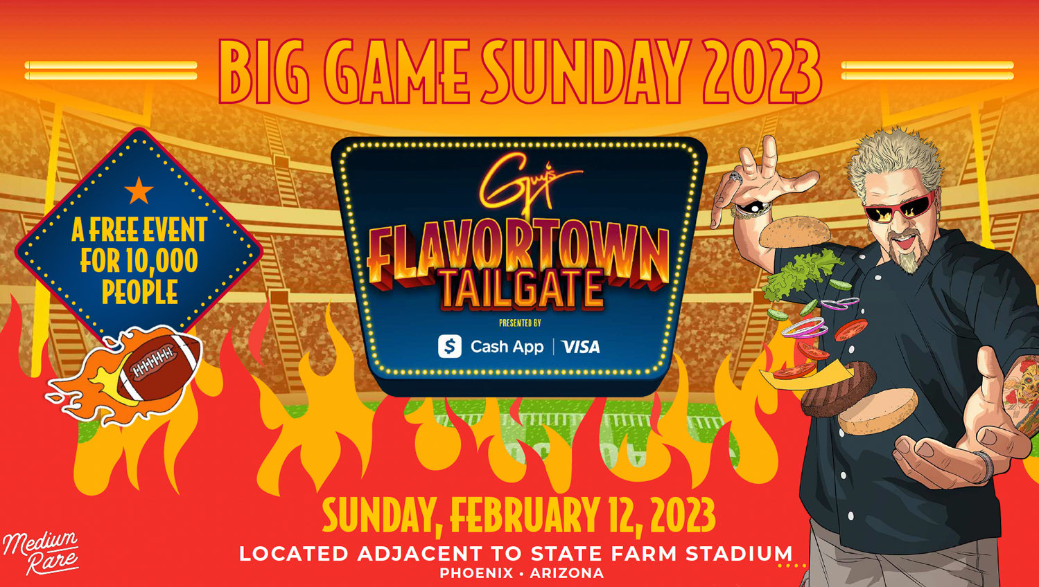 guy fieri flavortown tailgate big game sunday 2023 phoenix