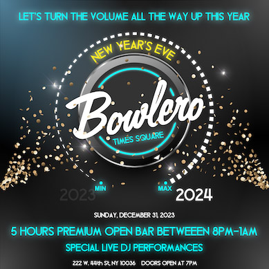 bowlero times square nye 2024 new years eve events