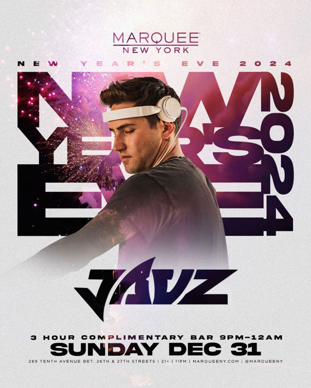 marquee ny nye 2024 new years eve nyc events Javz