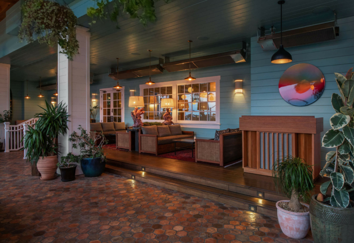 the bungalow long beach patio DJ booth