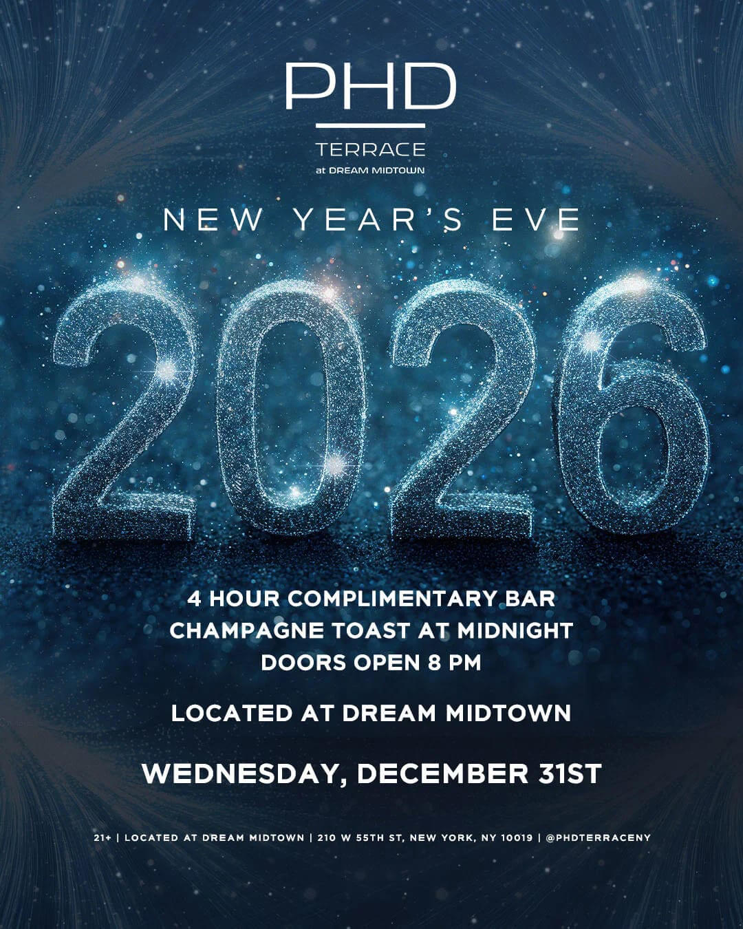 phd terrace nye 2026 dream midtown nyc new years eve